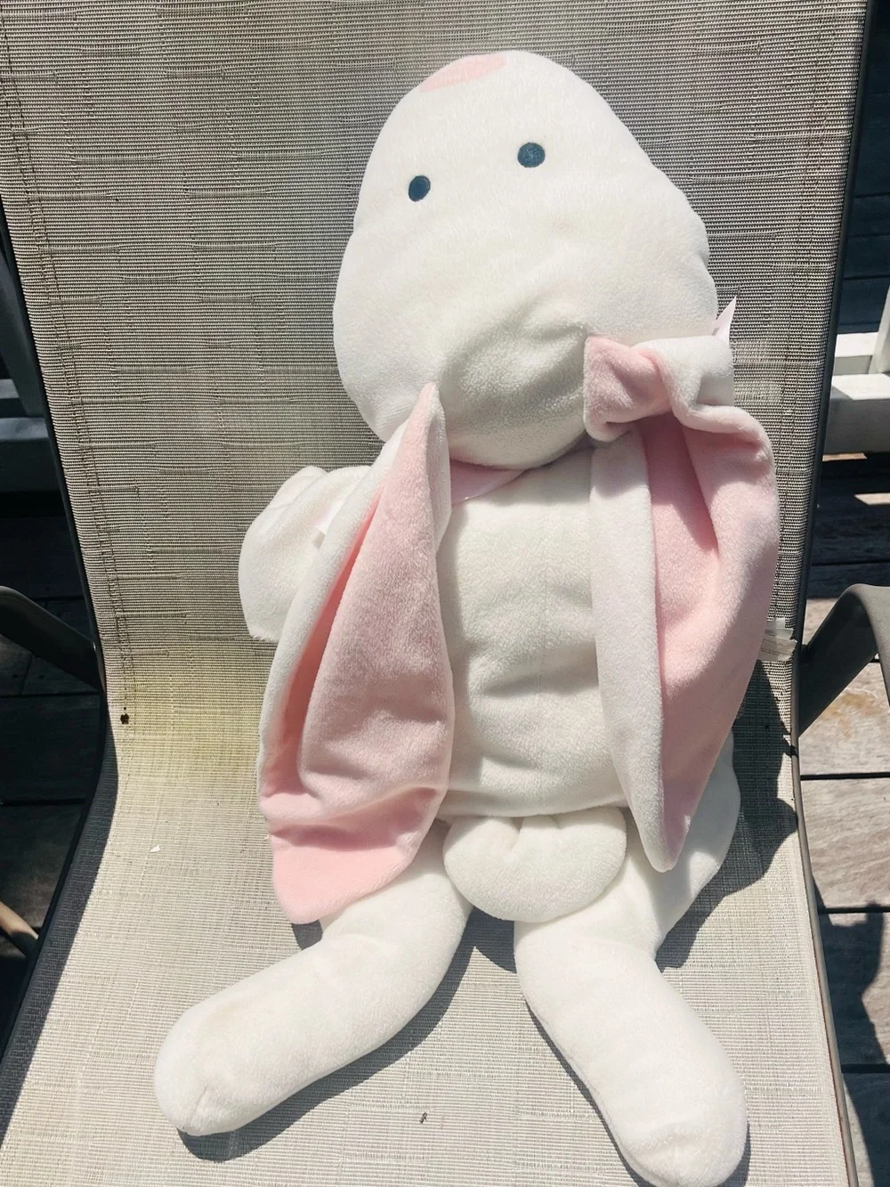 Plush Bunny Comforter Toy - White & Pink